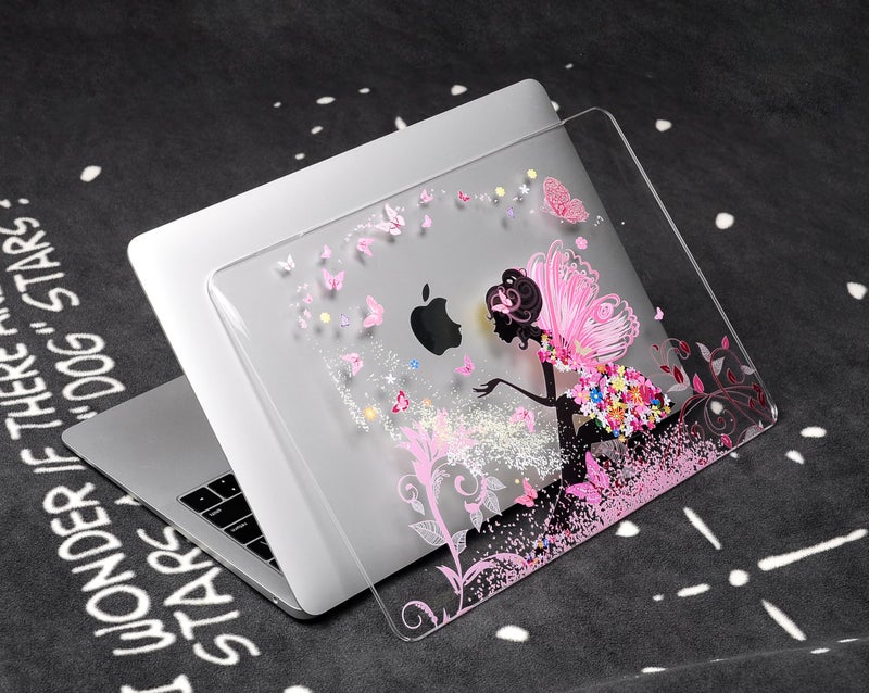 UESWILL Air 13-inch Creative Design Smooth Hard Shell Case Cover Compatible with Older Version 2010-2017 Release MacBook Air 13 inch (Model A1466 / A1369) + Microfibre Cleaning Cloth,Fairy - Image 4